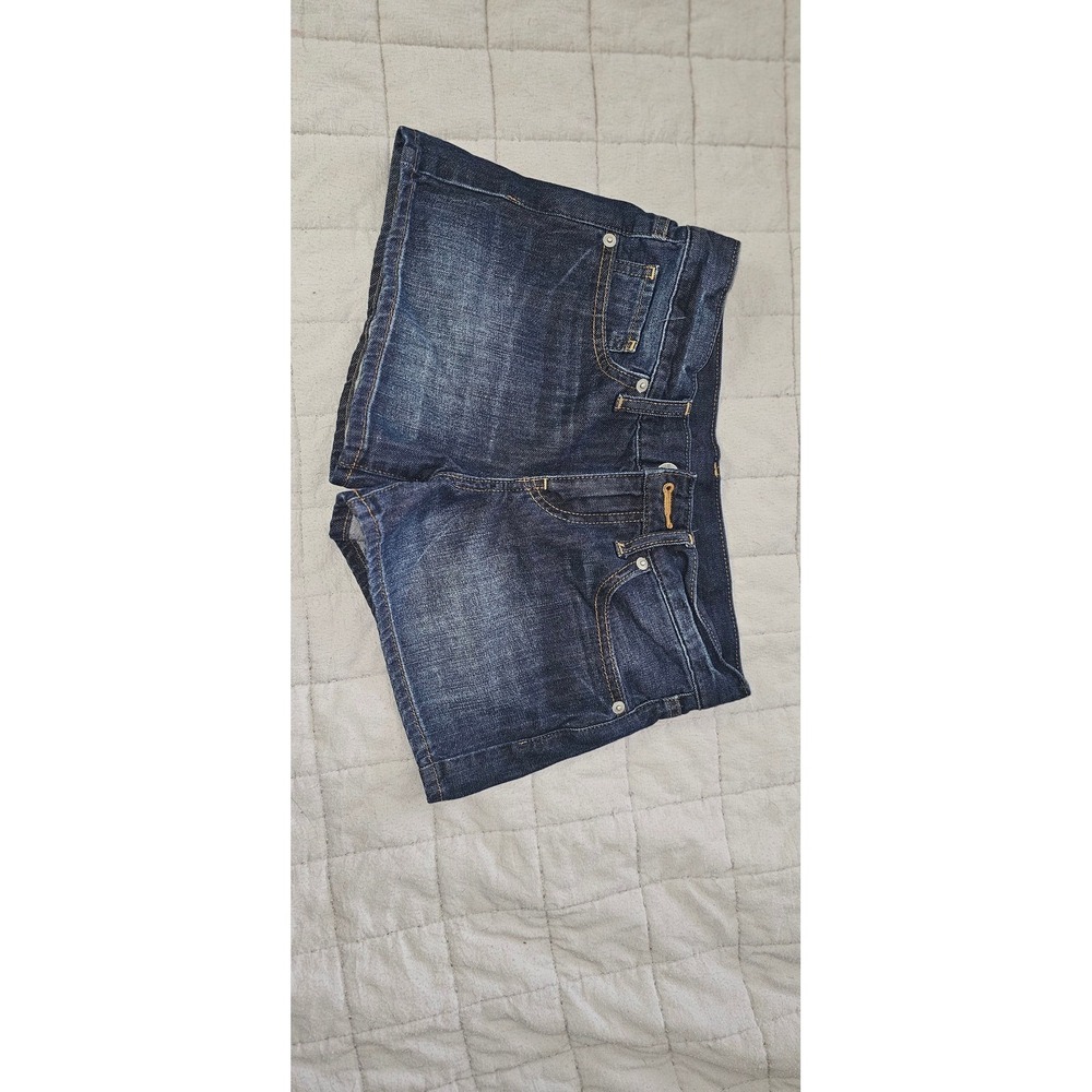 Uniqlo Kids Dark Wash Denim Shorts 100% Cotton Size 22 56cm Blue